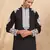 Ethnic embroidered mandarin collor cotton silk black kurta