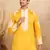 Ethnic embroidered mandarin collor cotton silk mustard kurta