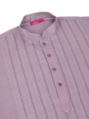 Purple Cotton Printed Kurta For Mens 5