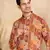 Ethnic motifs printed rayon orange kurta