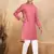 cotton zari striped mandarin collar maroon kurta pyjama set