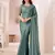 Georgette satin teal embroidered saree