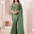 Georgette satin green embroidered saree