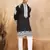 Ethnic embroidered mandarin collor cotton silk black kurta with trouser