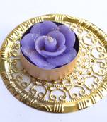 Water Floating Floral Ornate Metallic Centre Wax interchangable and Refill Diwali Diya
