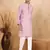 Mandarin collor embroidered cotton mauve kurta with trouser