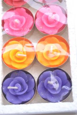 Rose Centre Wax interchangable and Refill Diwali Diya Pack 4