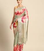 Designer beige silk saree