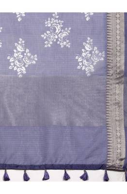 Designer violet silk saree 4