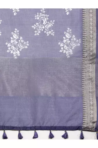 Designer violet silk saree