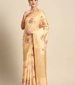 Designer peach silk saree