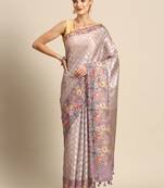 Designer lavender silk saree