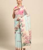 Designer blue  silk saree