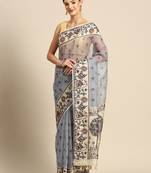 Designer blue silk saree
