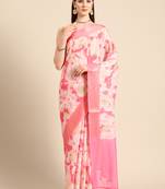 Designer pink silk saree