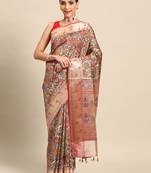 Designer brown silk saree