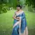 Firozi soft tussar silk printed pattern and kanth weaving saree festive wear