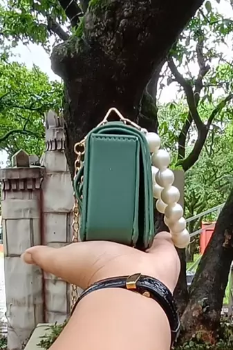 Emerald green verde panna nano bag