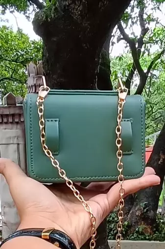 Emerald green verde panna nano bag