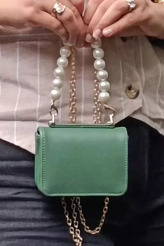 Emerald green verde panna nano bag