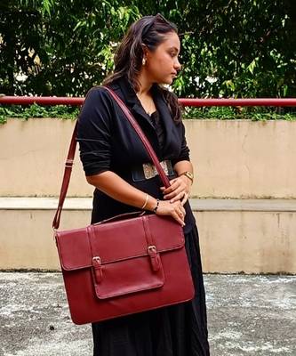Maroon (burgundy) verde sura laptop bag 2