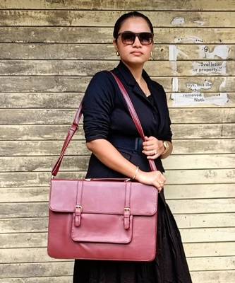 Maroon (burgundy) verde sura laptop bag 3