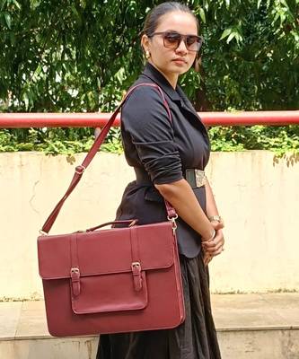 Maroon (burgundy) verde sura laptop bag 4