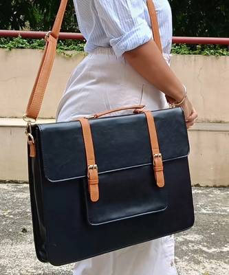 Black and tan verde krsna laptop bag 2