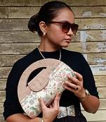 White and cork verde carvi cork handbag bag