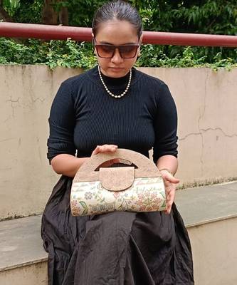 White and cork verde carvi cork handbag bag 2