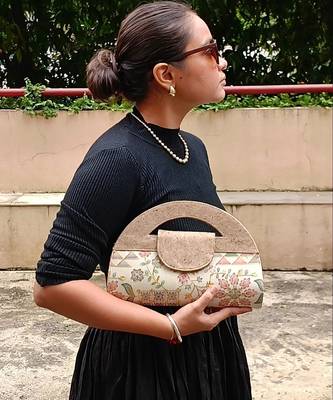 White and cork verde carvi cork handbag bag 4