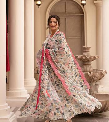 Multi Colour Chinnon Silk Wedding Wear Fully Stitched Anarkaly gown Set 3