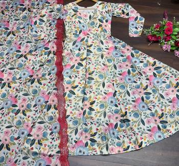 Multi Colour Chinnon Silk Wedding Wear Fully Stitched Anarkaly gown Set 6
