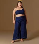 Jalsa crochet lace navy blue tummy shaper pants