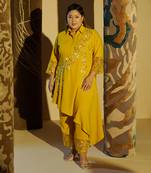 Dia yellow high low co-ord set
