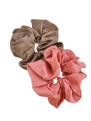 Set of 2 satin hair scrunchies 2
