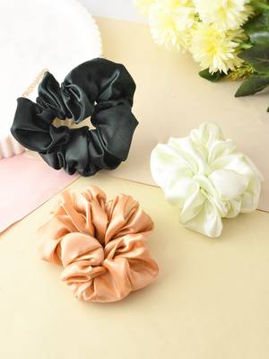 Satin hair scrunchies(set of 3) 1