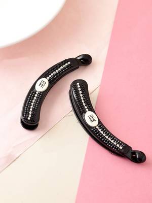 Black crystal banana clip 1