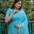 Blue wevon pallu border designer,digital printed dola silk saree with blouse piece