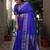 Blue wevon paithani designer,bandhej printed dola silk saree with blouse piece