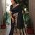 Black wevon paithani designer,bandhej printed dola silk saree with blouse piece