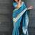 Blue  wevon jari designer banarasi silk saree with blouse piece