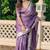 Purple  wevon jari designer banarasi silk saree with blouse piece