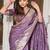 Purple  wevon jari designer banarasi silk saree with blouse piece