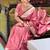 Pink  wevon jari designer banarasi silk saree with blouse piece