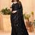Black blooming color,heavy sequance embroidery work  faux georgette saree with blouse piece