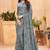 Grey blooming color,heavy sequance embroidery work  faux georgette saree with blouse piece
