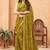Green blooming color,heavy sequance embroidery work  faux georgette saree with blouse piece