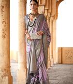 Pink  weaving designer,h p printed foil  viscose silk saree with blouse piece