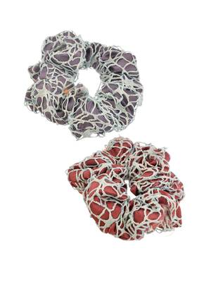 Stain crochet hair rubberband scrunchies(set of 2) 2